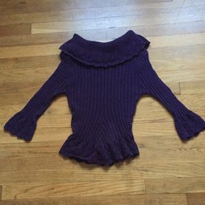 BOGO! Cowl Neck Sweater - Purple -  Small